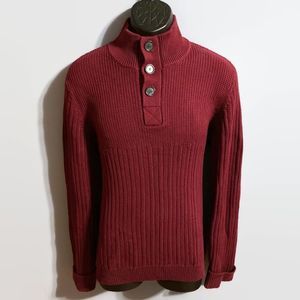 Calvin Klein Men’s Maroon/Red Button Down Pullover Sweater